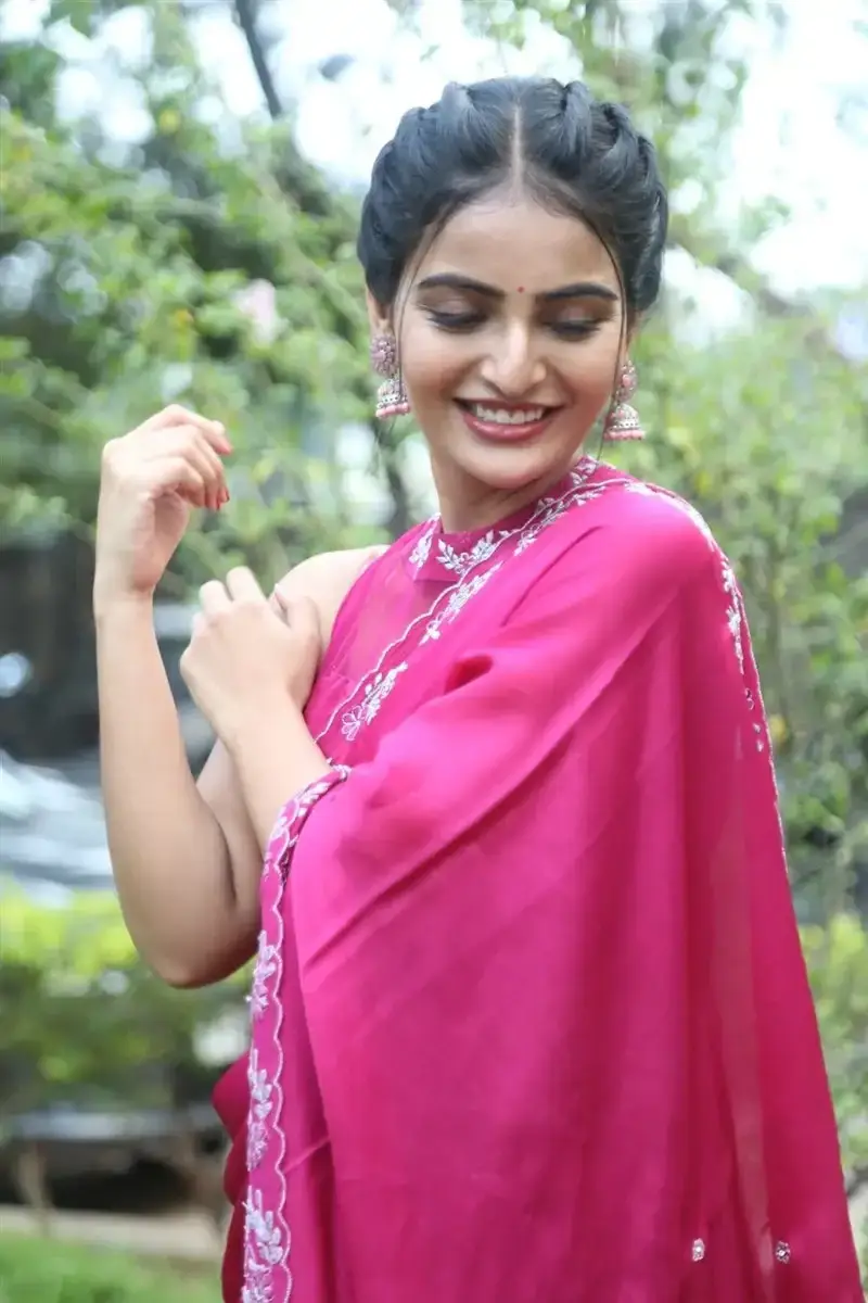 Actress Ananya Nagalla Red Saree at Anveshi Movie Release